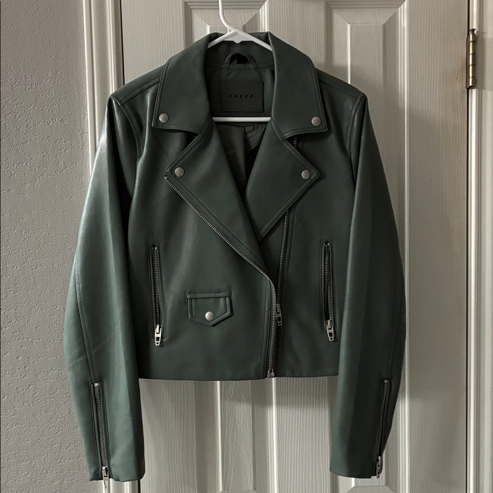 Blank NYC Green Faux Leather Jacket